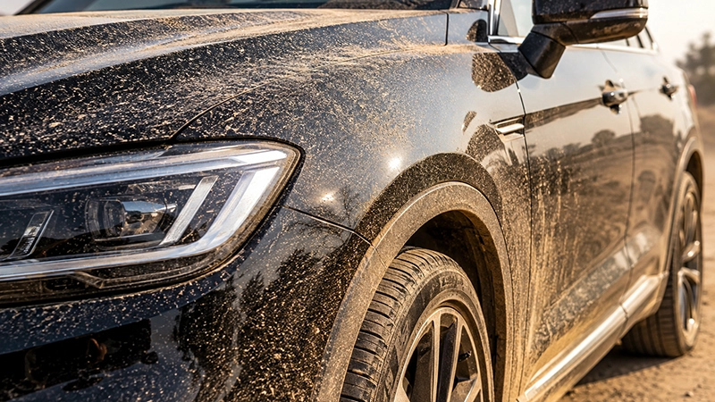 Sand and Dust damage on car paint