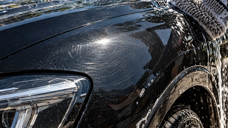 Wash Scratches damage on car paint